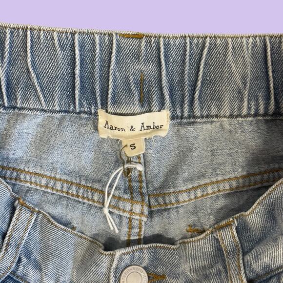 Aaron & Amber distressed high waisted tapered slouchy balloon mom jean small 27" - Picture 6 of 6